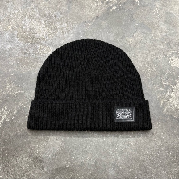 Levi's Other - Levi’s Black Fleece Lined Knit Beanie One Size Winter Hat